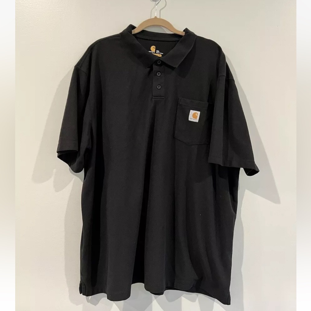 Carhartt 3XL Black Polo Shortsleeve Original Fit, cotton blend
